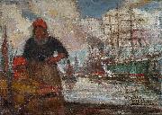 Eugeen Van Mieghem Women of the docks France oil painting artist